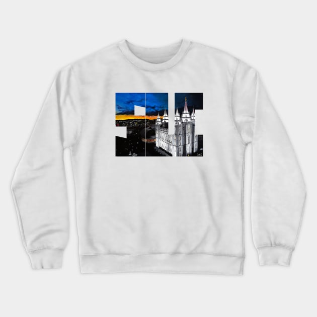 SLC Salt Lake Temple Silhouette Crewneck Sweatshirt by DSCarts